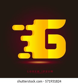 Letter G icon and logo template. Elegant typographic design. Spread the font. gradient Yellow