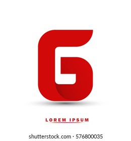 Letter G icon and logo template.  New design, elegant, and simple typographic . red