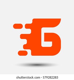 Letter G icon and logo template.  New design and elegant typographic. spread the font. orange