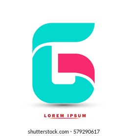 Letter G icon and logo template.  New  Flat design and elegant typographic. blue and pink