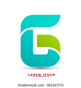 Letter G icon and logo template.  New  Flat elegant typographic. gradation with blue and green