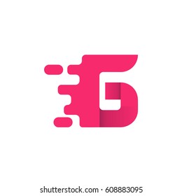 Letter G icon and logo template. elegant typographic concept. pink