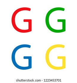 Letter G, icon set. Vector illustration