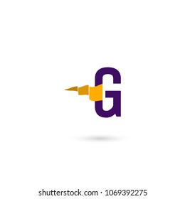 Letter G icon with a simple flag. Can be adapt to Corporate identity, logo, icon, symbol and brand identity.