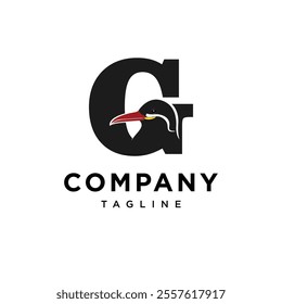 Letter G Inca Tern Bird Logo Icon Vector