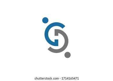 letra g infinito logotipo de conexión humana