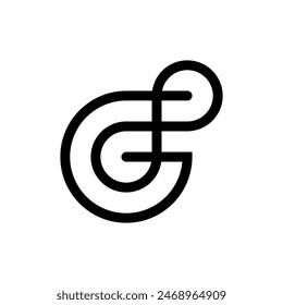 Letter G infinity line minimalist logo design