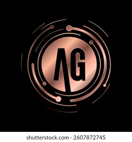 Letter A G Initial Cooper Color Cyber Multimedia Logo