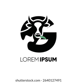 Letter G Initial Creatif Cow Logo Design Vector Icon Graphic Emblem Symbol Illustration 