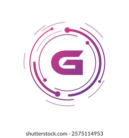 Letter G Initial Cyber Multimedia Logo