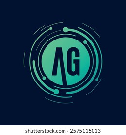 Letter A G Initial Cyber Multimedia Logo