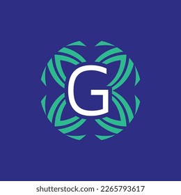 letter G initial floral elegant emblem monogram logo