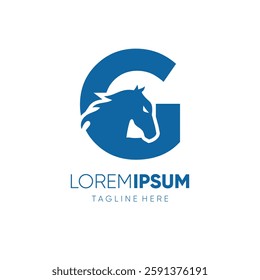 Letter G Initial Horse Logo Design Vector Icon Graphic Emblem Symbol Image Illustration 