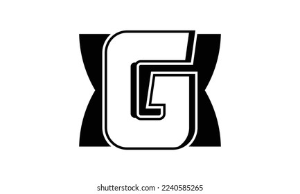 LETTER G INITIAL LOGO, WITH BLACK COLOR