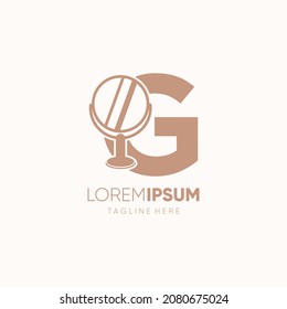 Letter G Initial Mirror Logo Design Icon Graphic Emblem Illustration Background Template