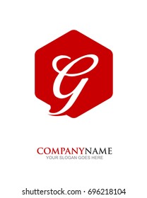Letter G initial polygon logo template vector