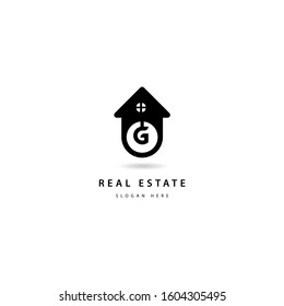 Letter G Initial Real estate logo icon template