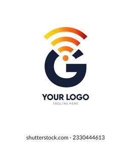 Letter G Initial Signal Logo Design Vector Icon Graphic Emblem Illustration Background Template