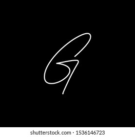 Letter G Initial Signature Handwriting Calligraphy