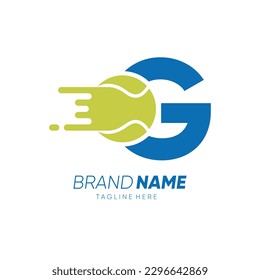 Letra G Logotipo inicial de bolas de tenis Diseño Icono icono Gráfico Ilustración