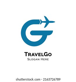 Letter G initial travel go logo design vector illustration