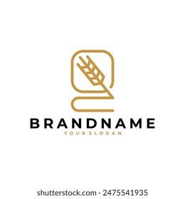 LETTER G INITIAL WHEAT FARM LOGO ICON ILLUSTRATION