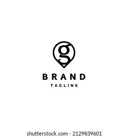 Letter G inside Pin Icon Logo Design