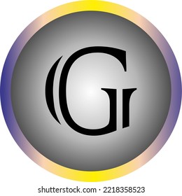 letter "G" with an interesting font and color in vector form