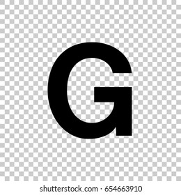 Letter G isolated on transparent background. Black symbol for your design. Vector illustration, easy to edit.