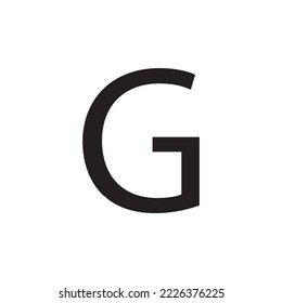 Letter G isolated on white background. Alphabet Letter G. .Font symbol of letter G. Printable Solid Black Letter G Silhouette. Vector illustration.