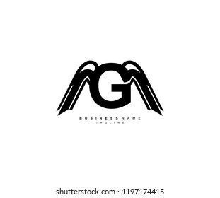 Letter G Isolated Strong Wings Shape Element Logo