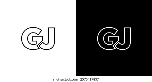 Letter G and J, GJ logo design template. Minimal monogram initial based logotype.