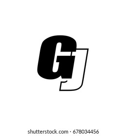 Letter G J Logo Overlapping Black Stock Vector (Royalty Free) 678034456 ...