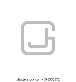 letter G and J monogram square shape logo gray