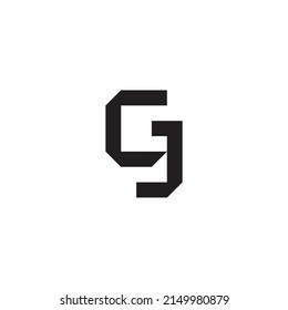 Letter G and J square simple symbol logo vector