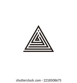 Letter g, j, y and b triangle geometric symbol simple logo vector