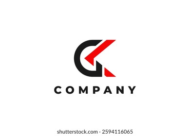 letter g k arrow modern business logo