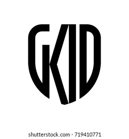 letter G, K, I and D vector logo.