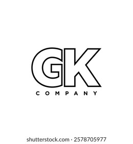 Letter G and K, GK logo design template. Minimal monogram initial based logotype.