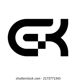Letter G and K Initial Vector Logo