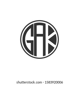 letter g a k logo design idea