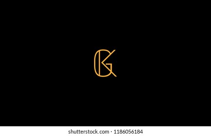 LETTER G AND K LOGO WITH NEGATIVE SPACE EFFECT FOR LOGO DESIGN OR ILLUSTRATION USE