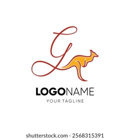 Letter G Kangaroo Logo Design Vector Icon Graphic Emblem Illustration