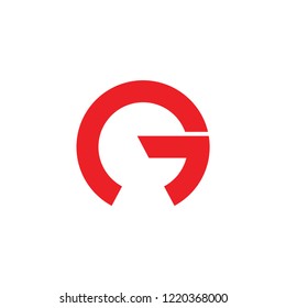 letter g key hole abstract logo vector