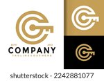 Letter G Key Logo Design Vector Illustration Template