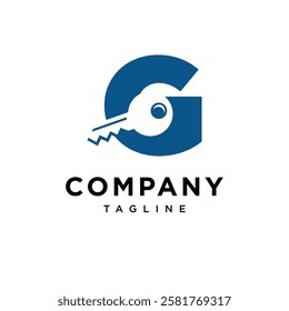 Letter G Key Logo Icon Vector