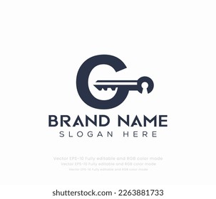 Letter G key logo vector templates 