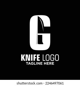 Letter G Knife Logo Design Template Inspiration, Vector Illustration.