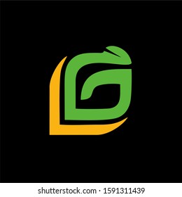 letter G and L leaf simple design logo