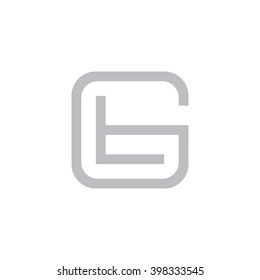 letter G and L monogram square shape logo gray